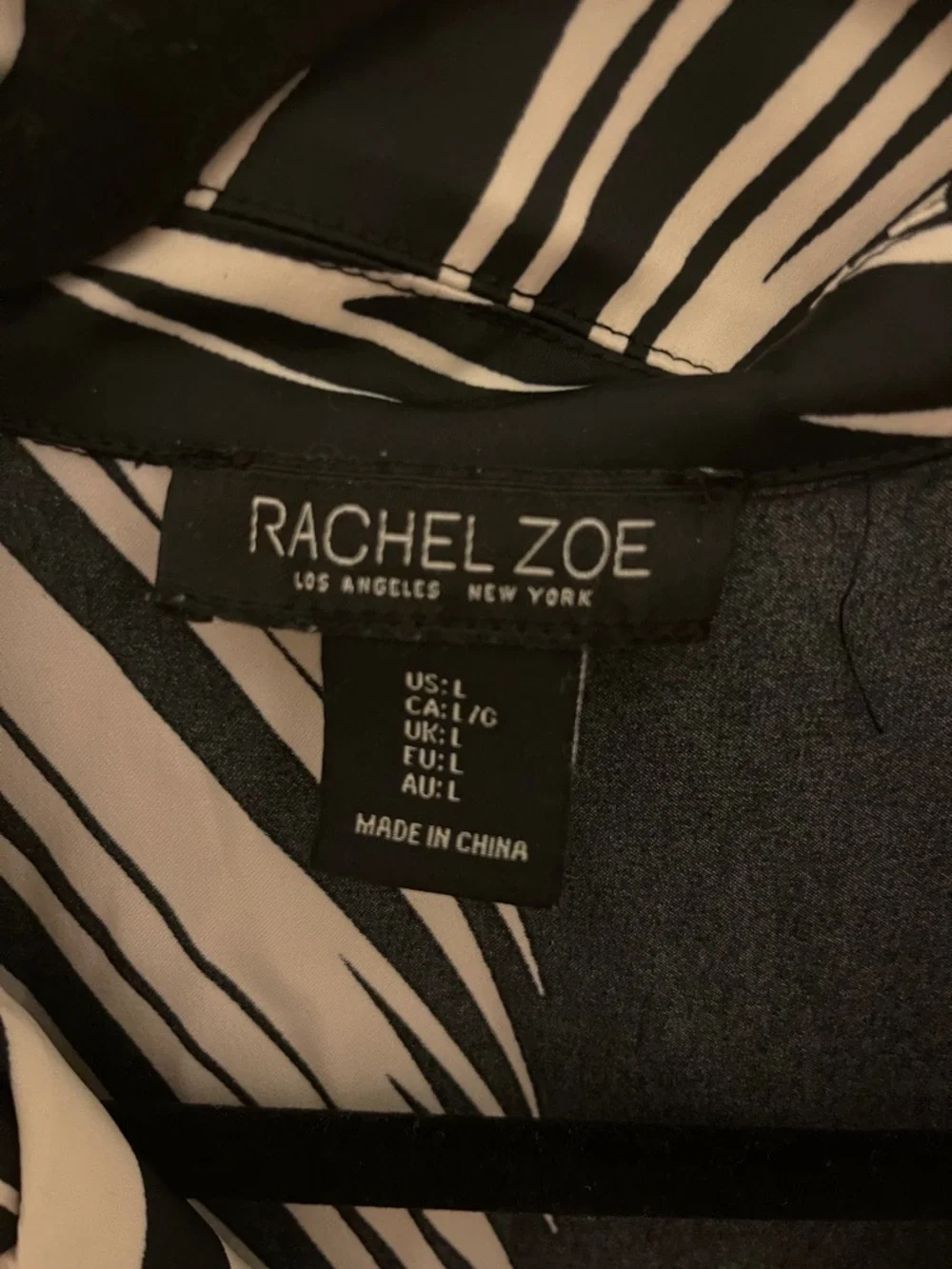 Rachel Zoe Black and White Palm-Print Tie-Front Button-Down - Picture 2 of 4